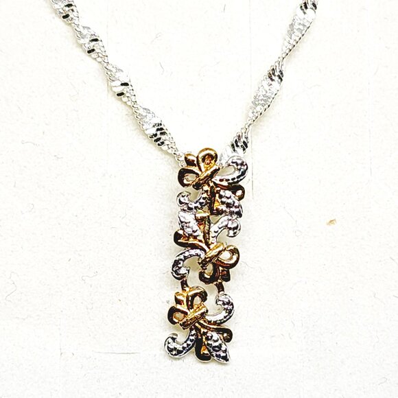 Diamond accent pendant in 14K yellow gold vermeil over 925 Sterling Silver 20 in - Picture 1 of 4